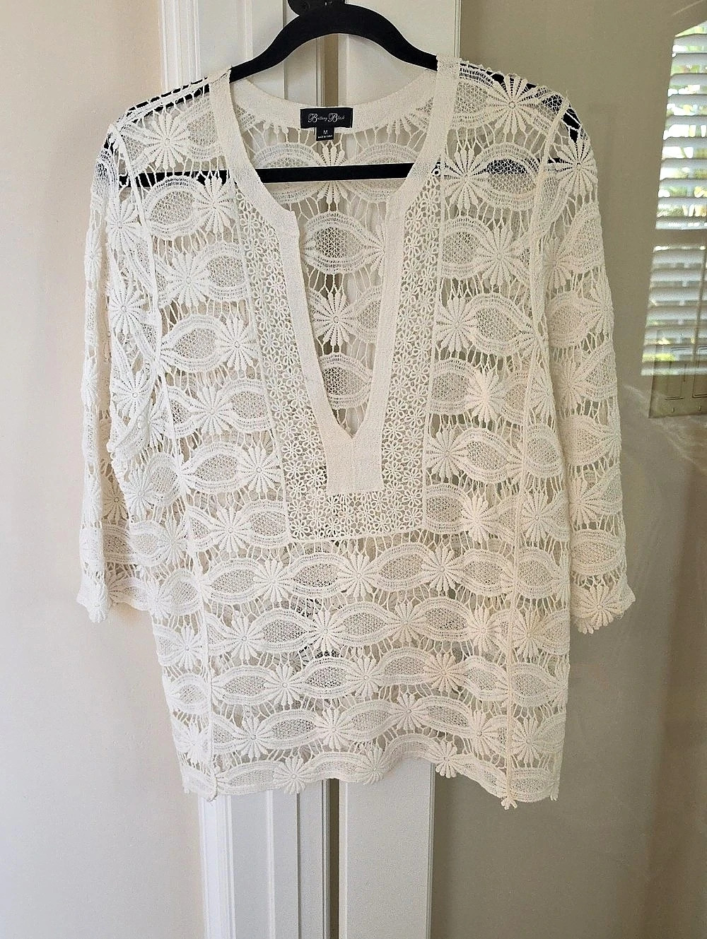 Betsey Johnson Lace Tunic Cover Up  in White Size Medium Used